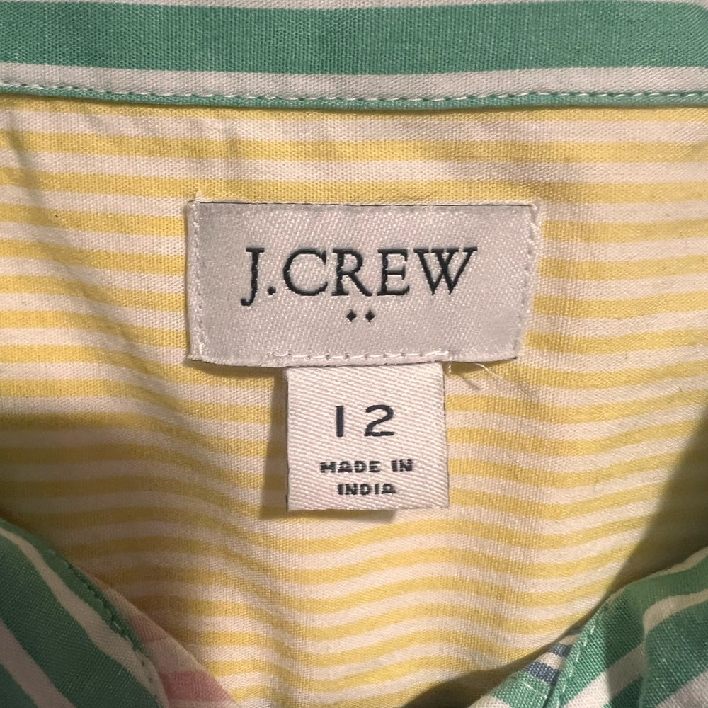 J. Crew Pastel Striped Belted Midi Dress - Picture 5 of 7